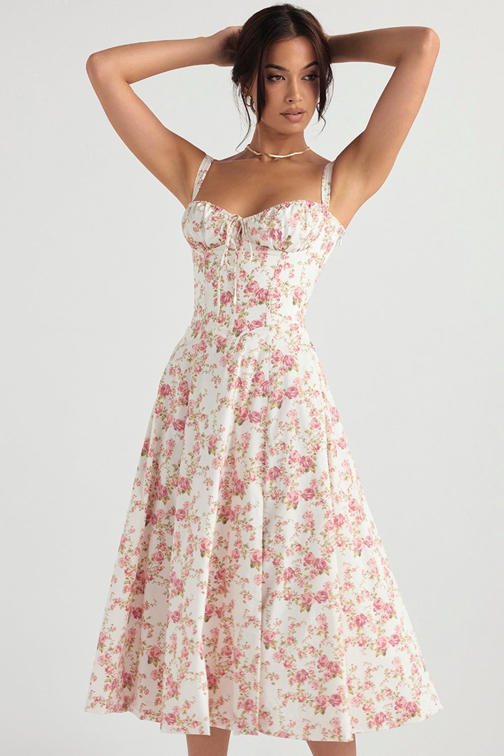 Carmen Rose Print Bustier Sundress®